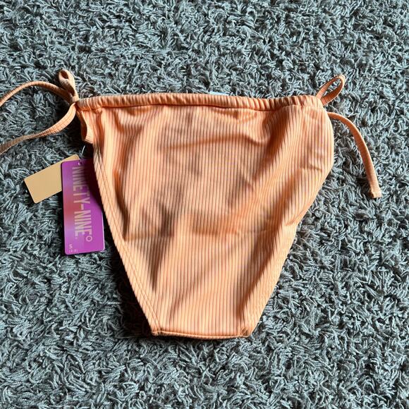 NWT! Juniors' Ninety-Nine° Tunnel Side-Tie Orange Bikini Bottoms Size Small - Picture 2 of 6